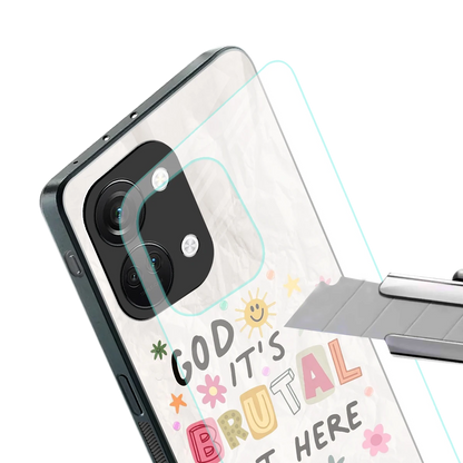 It's Brutal Out Here stylish phone case for oneplus nord 3 | glossy glass and slim fit