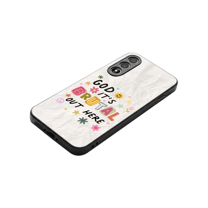 It's Brutal Out Here stylish phone case for oneplus nord 5 | glossy glass and slim fit