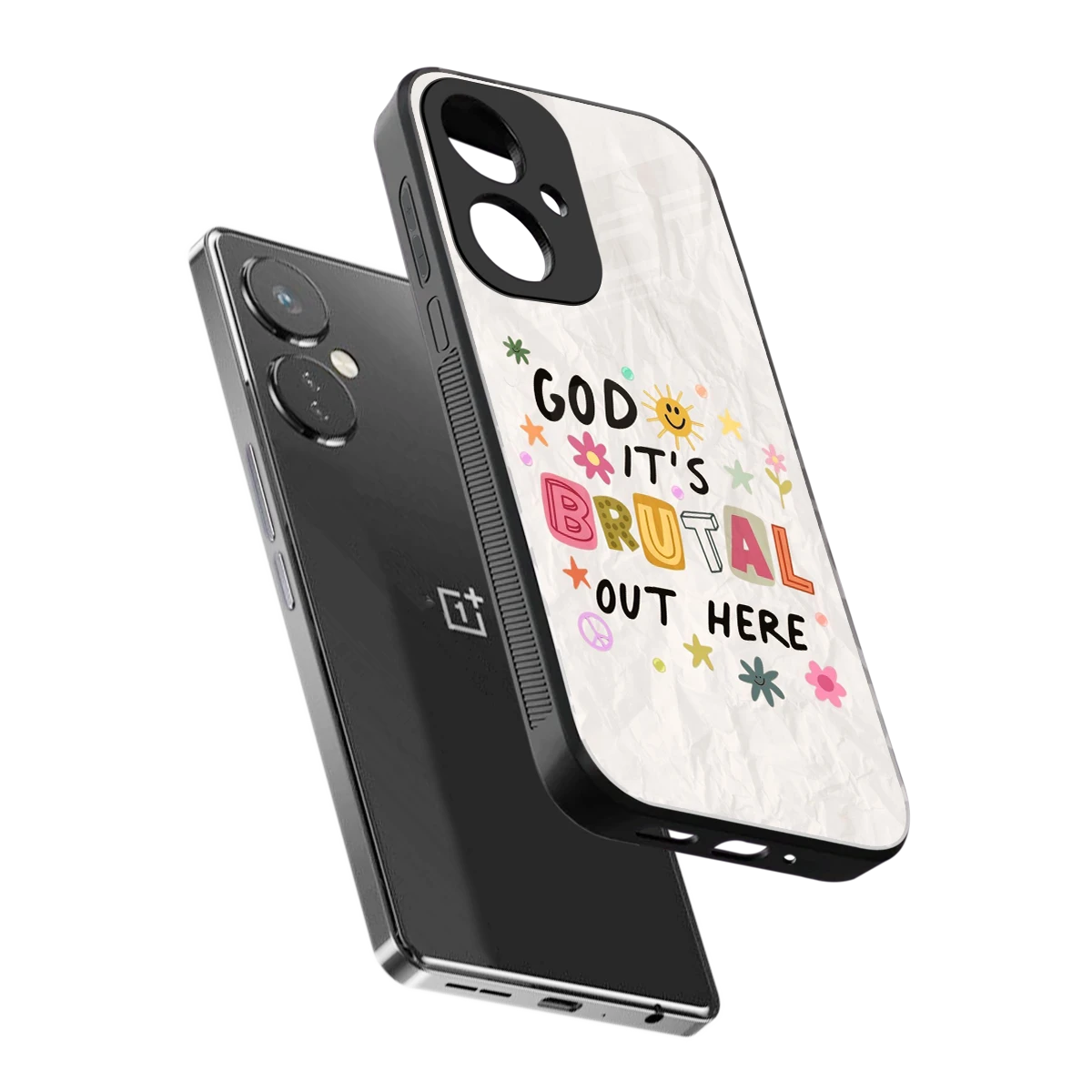 It's Brutal Out Here sleek oneplus nord ce 3 cover with tempered glass back and TPU edges