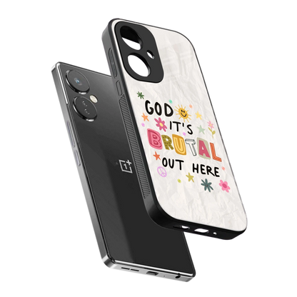 It's Brutal Out Here sleek oneplus nord ce 3 cover with tempered glass back and TPU edges