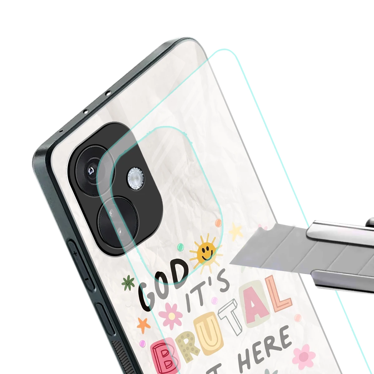 It's Brutal Out Here stylish phone case for oneplus nord ce 3 | glossy glass and slim fit