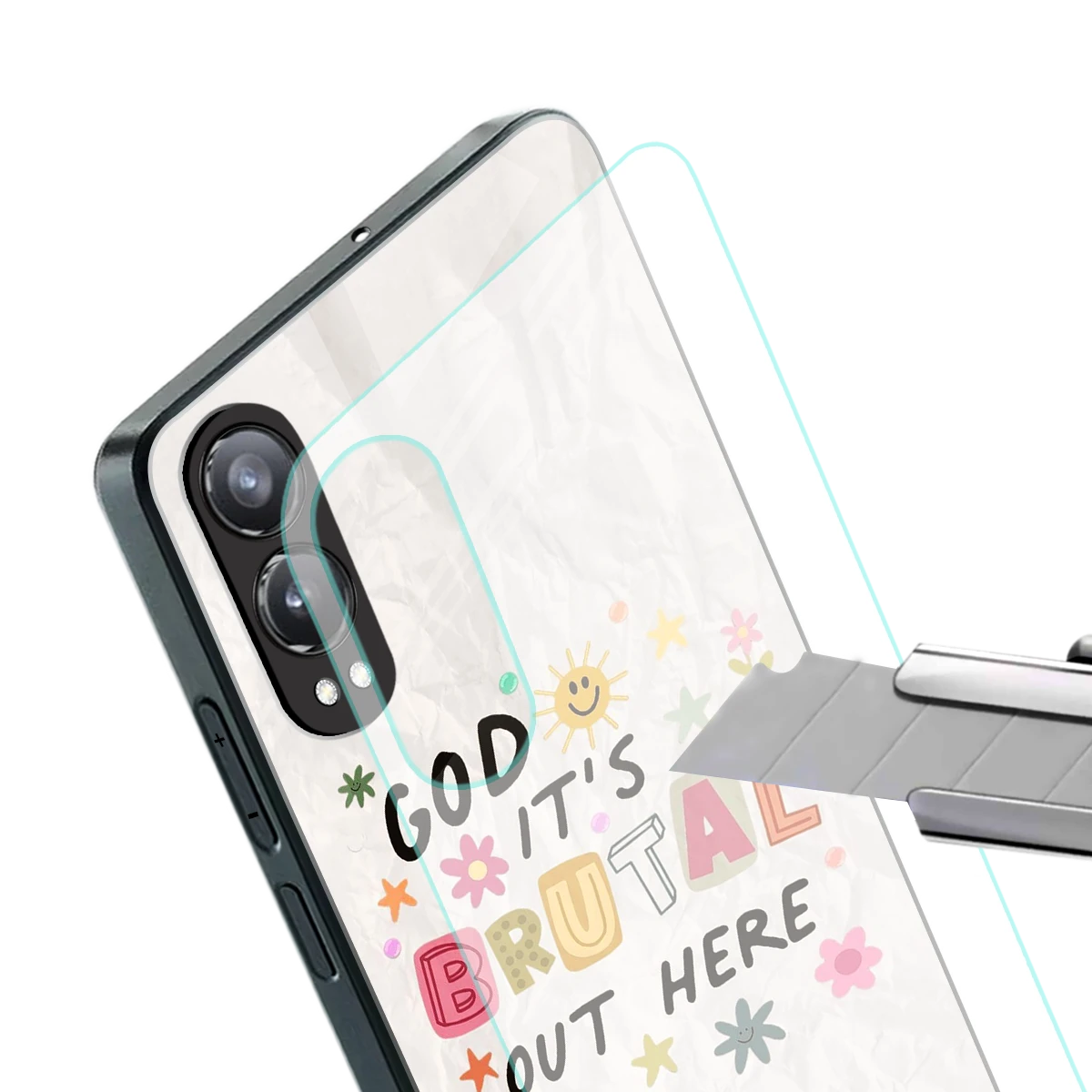 It's Brutal Out Here stylish phone case for oneplus nord ce 4 lite | glossy glass and slim fit