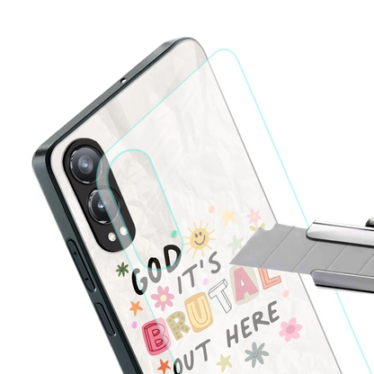 It's Brutal Out Here stylish phone case for oneplus nord ce 4 lite | glossy glass and slim fit