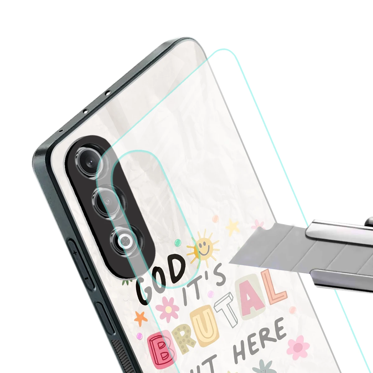 It's Brutal Out Here stylish phone case for oneplus nord ce 4 | glossy glass and slim fit
