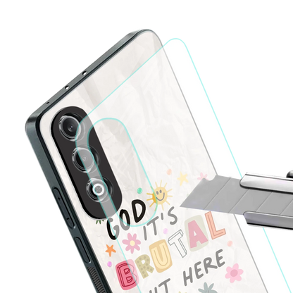 It's Brutal Out Here stylish phone case for oneplus nord ce 4 | glossy glass and slim fit