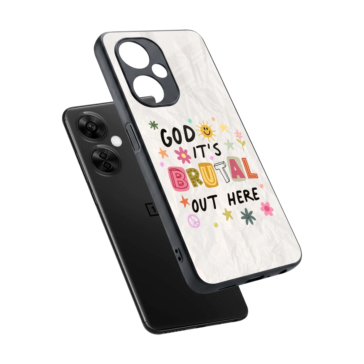 It's Brutal Out Here sleek oneplus nord ce 3 lite cover with tempered glass back and TPU edges