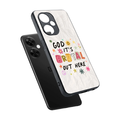 It's Brutal Out Here sleek oneplus nord ce 3 lite cover with tempered glass back and TPU edges