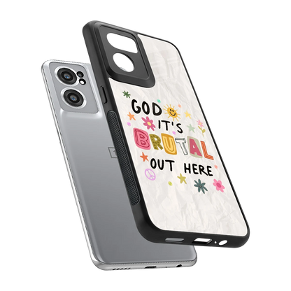 It's Brutal Out Here sleek oneplus nord ce 2 cover with tempered glass back and TPU edges