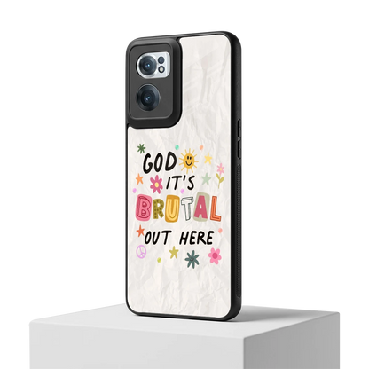 It's Brutal Out Here oneplus nord ce 2 mobile cover | shockproof glass phone case