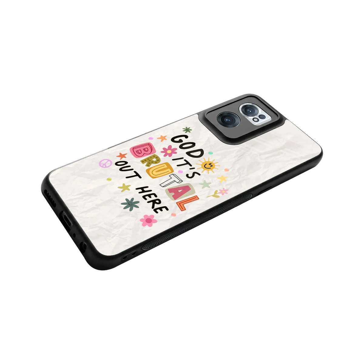 It's Brutal Out Here stylish phone case for oneplus nord ce 2 | glossy glass and slim fit