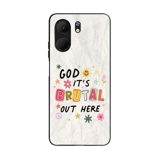 It's Brutal Out Here back phone cover | glass case for oppo a5x 5g