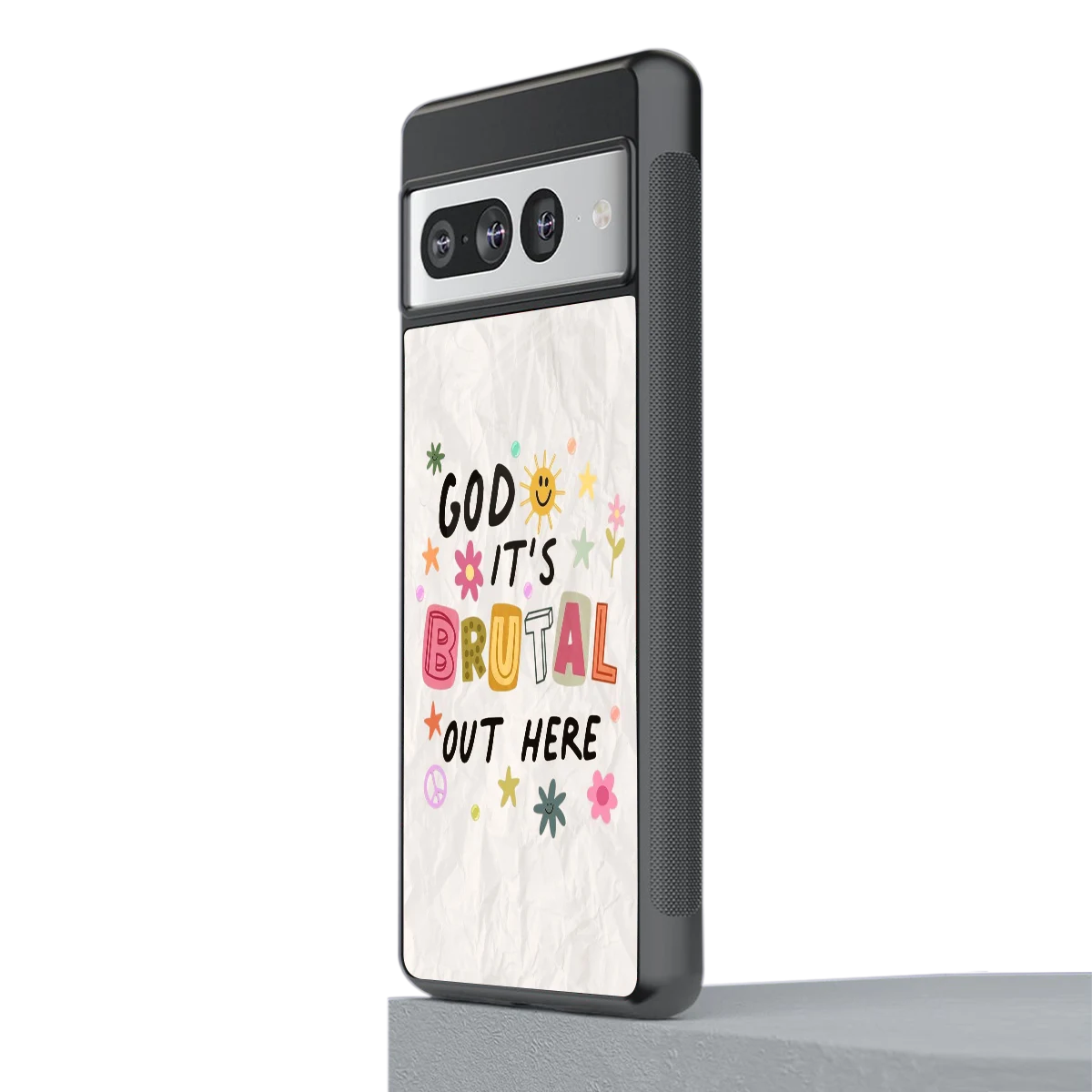 It's Brutal Out Here stylish phone case for google pixel 7 pro | glossy glass and slim fit