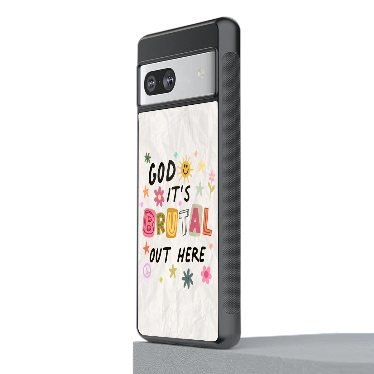 It's Brutal Out Here stylish phone case for google pixel 7 | glossy glass and slim fit