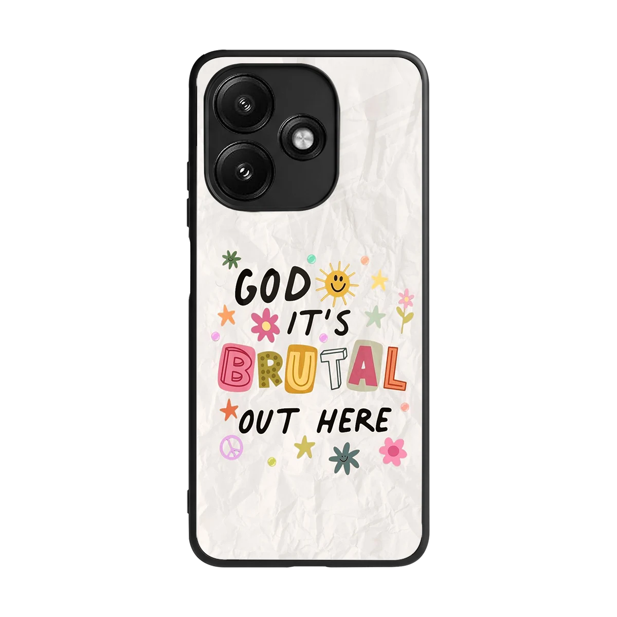 It's Brutal Out Here back phone cover | glass case for redmi 12 5g
