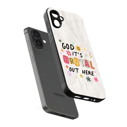 It's Brutal Out Here sleek samsung galaxy a06 5g cover with tempered glass back and TPU edges