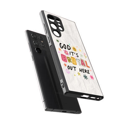 It's Brutal Out Here sleek samsung galaxy s23 ultra cover with tempered glass back and TPU edges