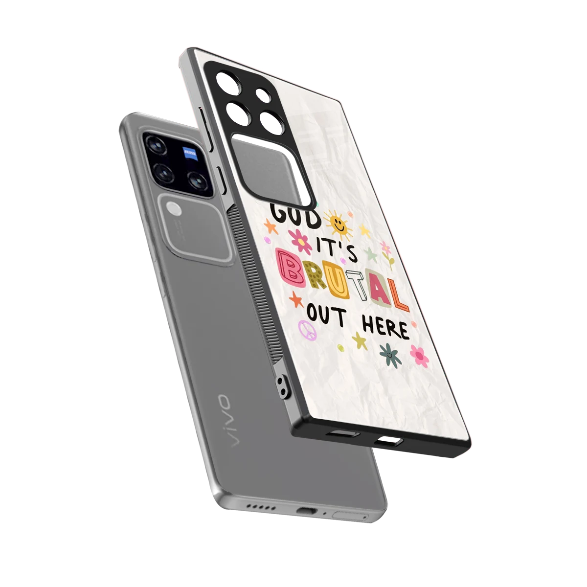 It's Brutal Out Here sleekvivo v30 pro cover with tempered glass back and TPU edges
