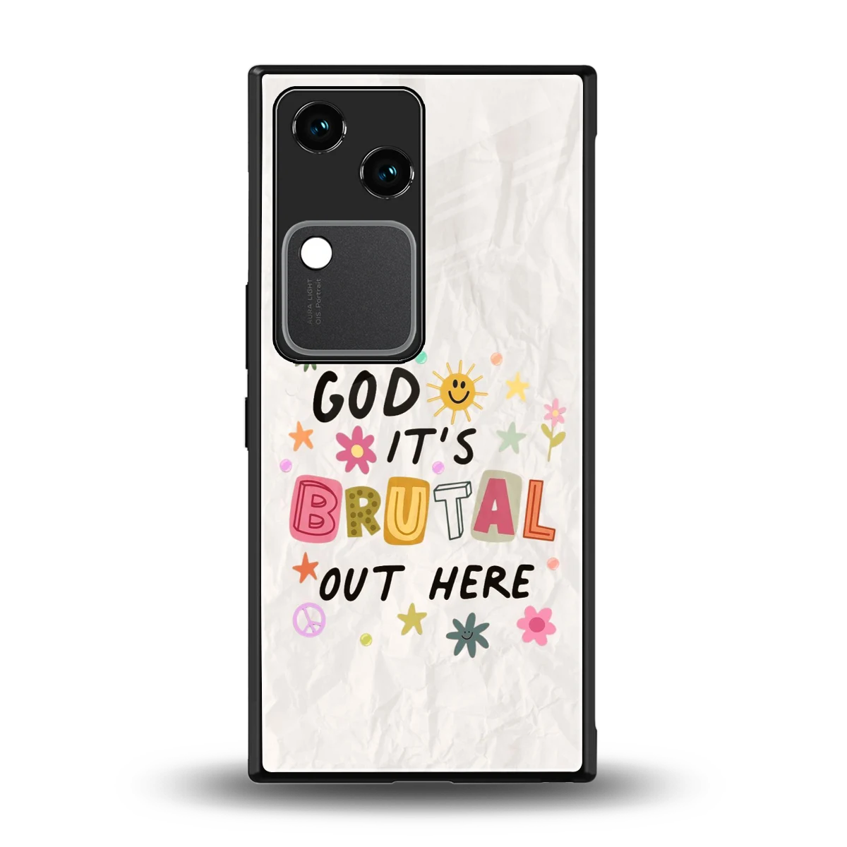 It's Brutal Out Here back phone cover | glass case for vivo v30
