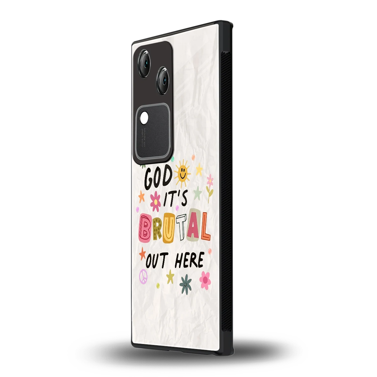 It's Brutal Out Here vivo v30 mobile cover | shockproof glass phone case
