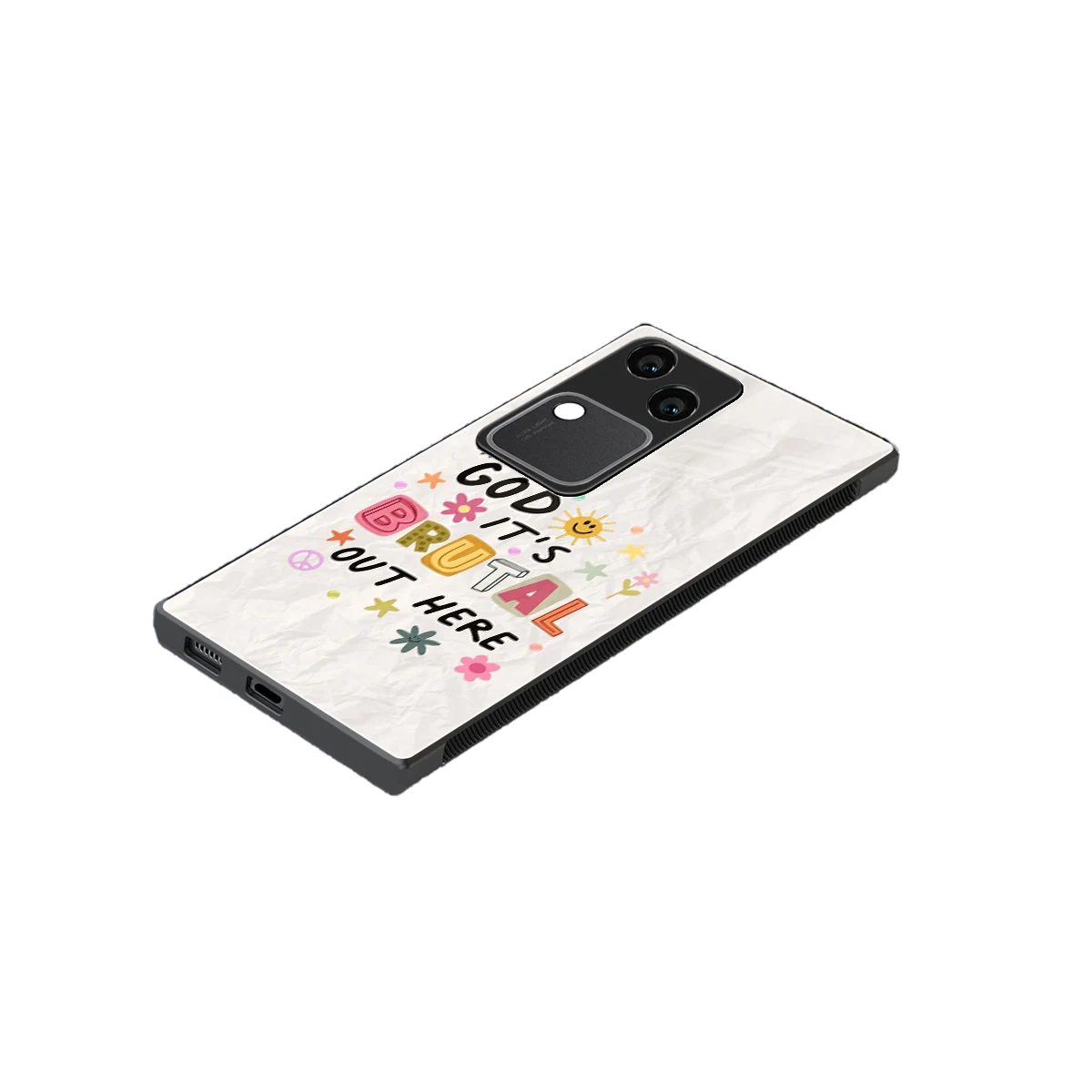 It's Brutal Out Here stylish phone case for vivo v30 | glossy glass and slim fit