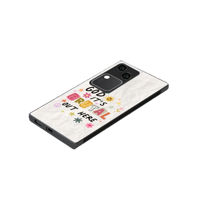 It's Brutal Out Here stylish phone case for vivo v30 | glossy glass and slim fit