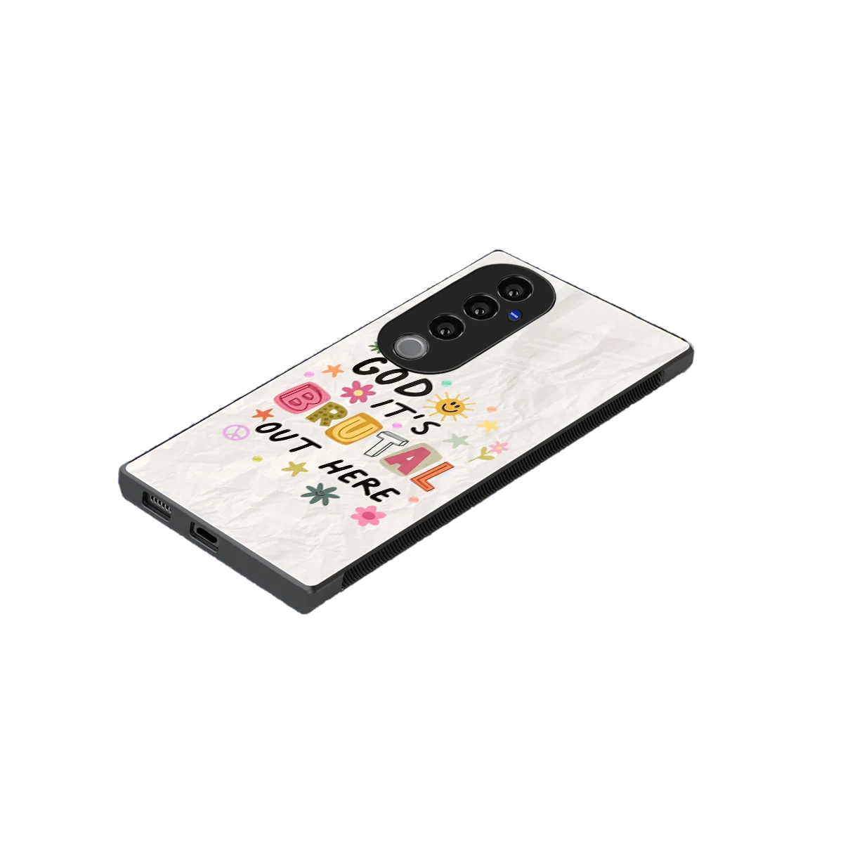 It's Brutal Out Here stylish phone case for vivo v40 pro | glossy glass and slim fit