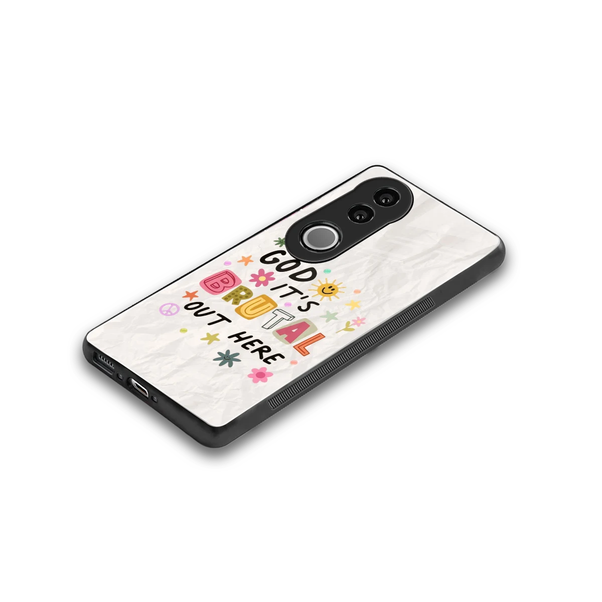 It's Brutal Out Here stylish phone case for vivo v50 | glossy glass and slim fit
