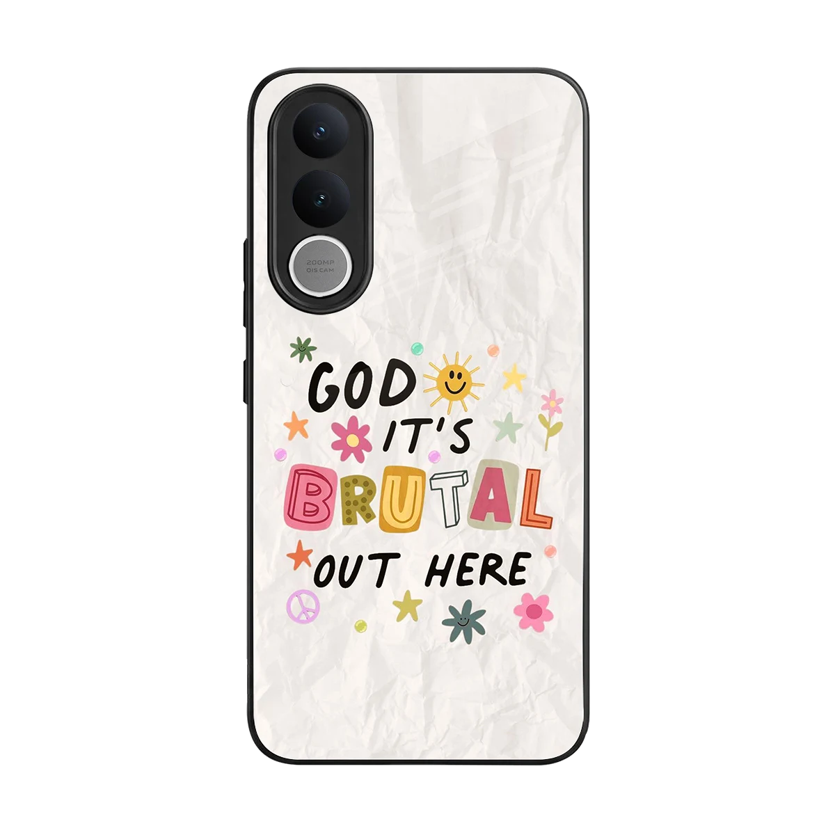 It's Brutal Out Here back phone cover | glass case for vivo v70 fe