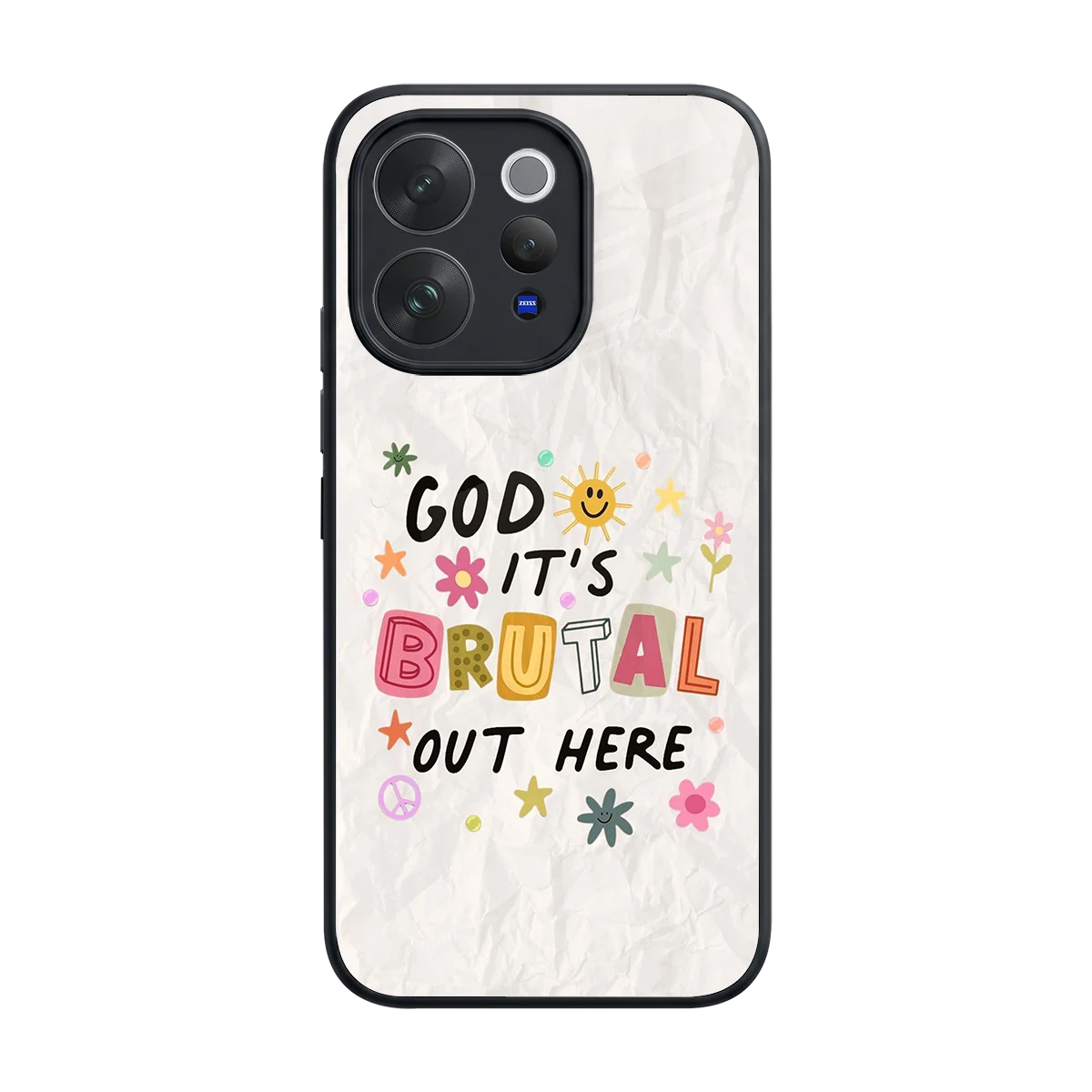 It's Brutal Out Here back phone cover | glass case for vivo v70