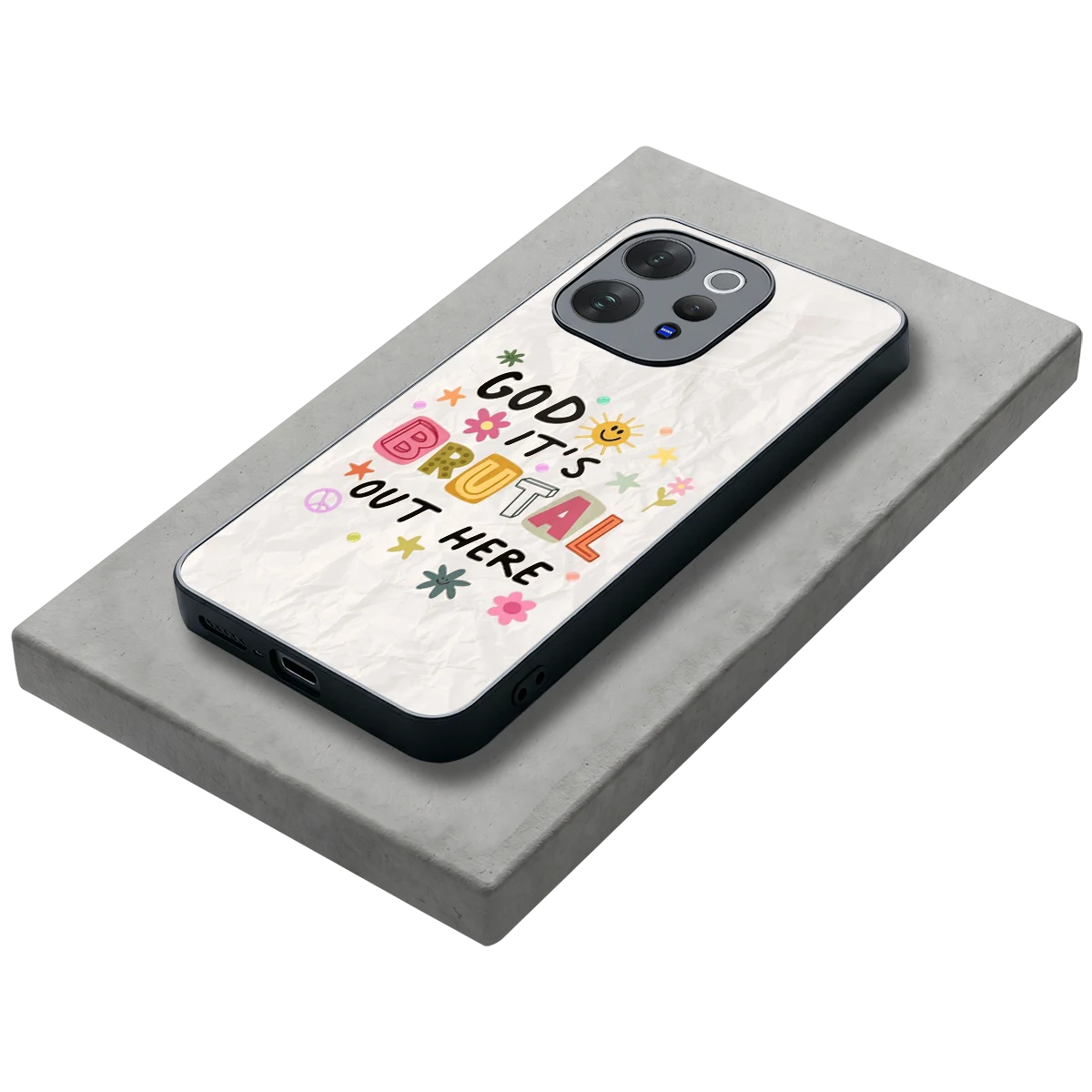 It's Brutal Out Here stylish phone case for vivo v70 elite | glossy glass and slim fit