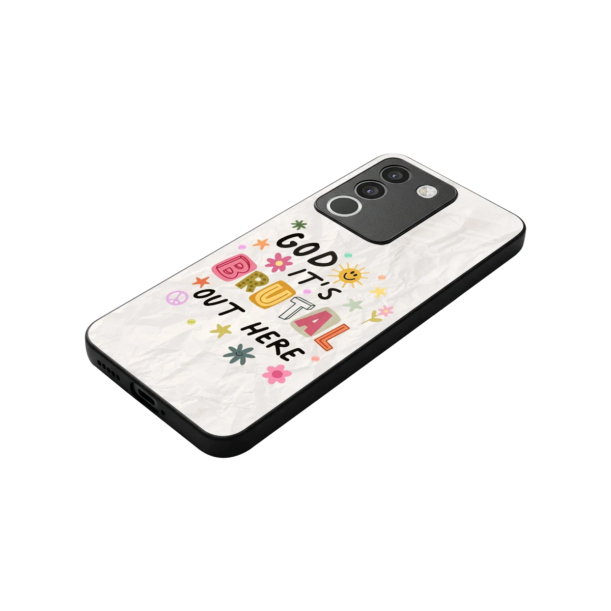 It's Brutal Out Here stylish phone case for vivo y200 5g | glossy glass and slim fit