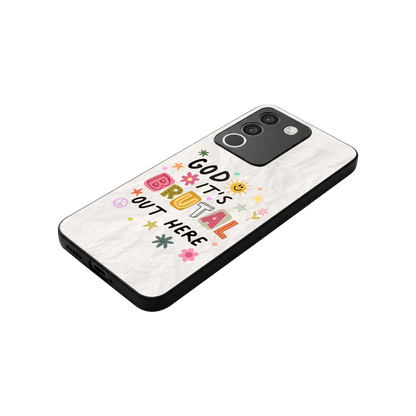 It's Brutal Out Here stylish phone case for vivo y200 5g | glossy glass and slim fit