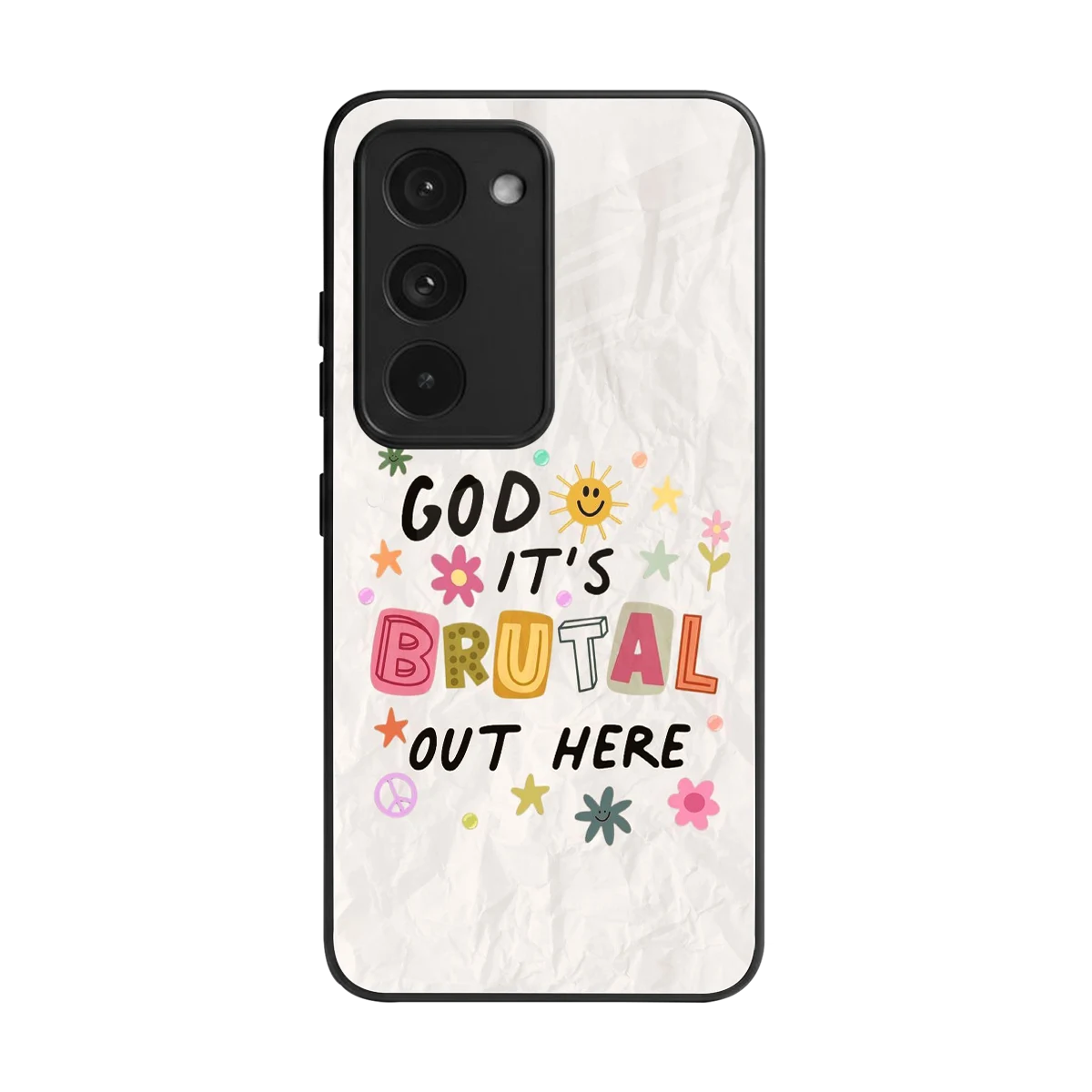 It's Brutal Out Here back phone cover | glass case for redmi 15 5g
