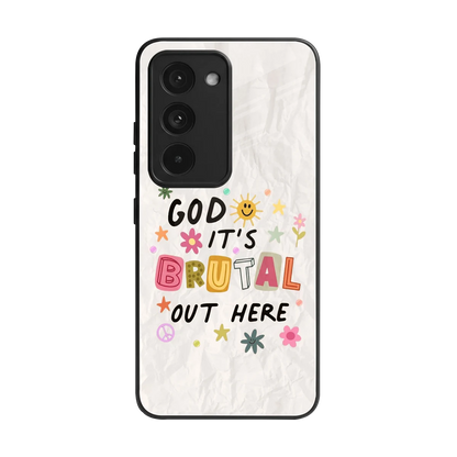 It's Brutal Out Here back phone cover | glass case for redmi 15 5g