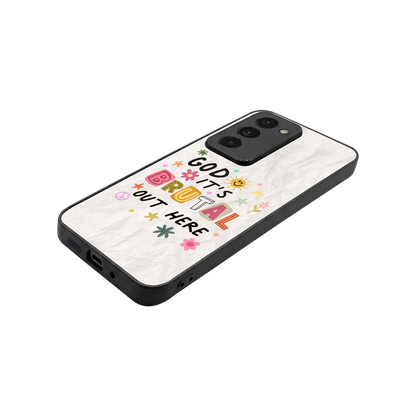 It's Brutal Out Here stylish phone case for redmi 15 5g | glossy glass and slim fit