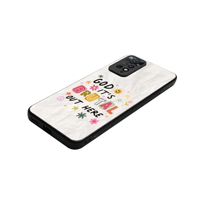 It's Brutal Out Here stylish phone case for redmi note 11 pro | glossy glass and slim fit