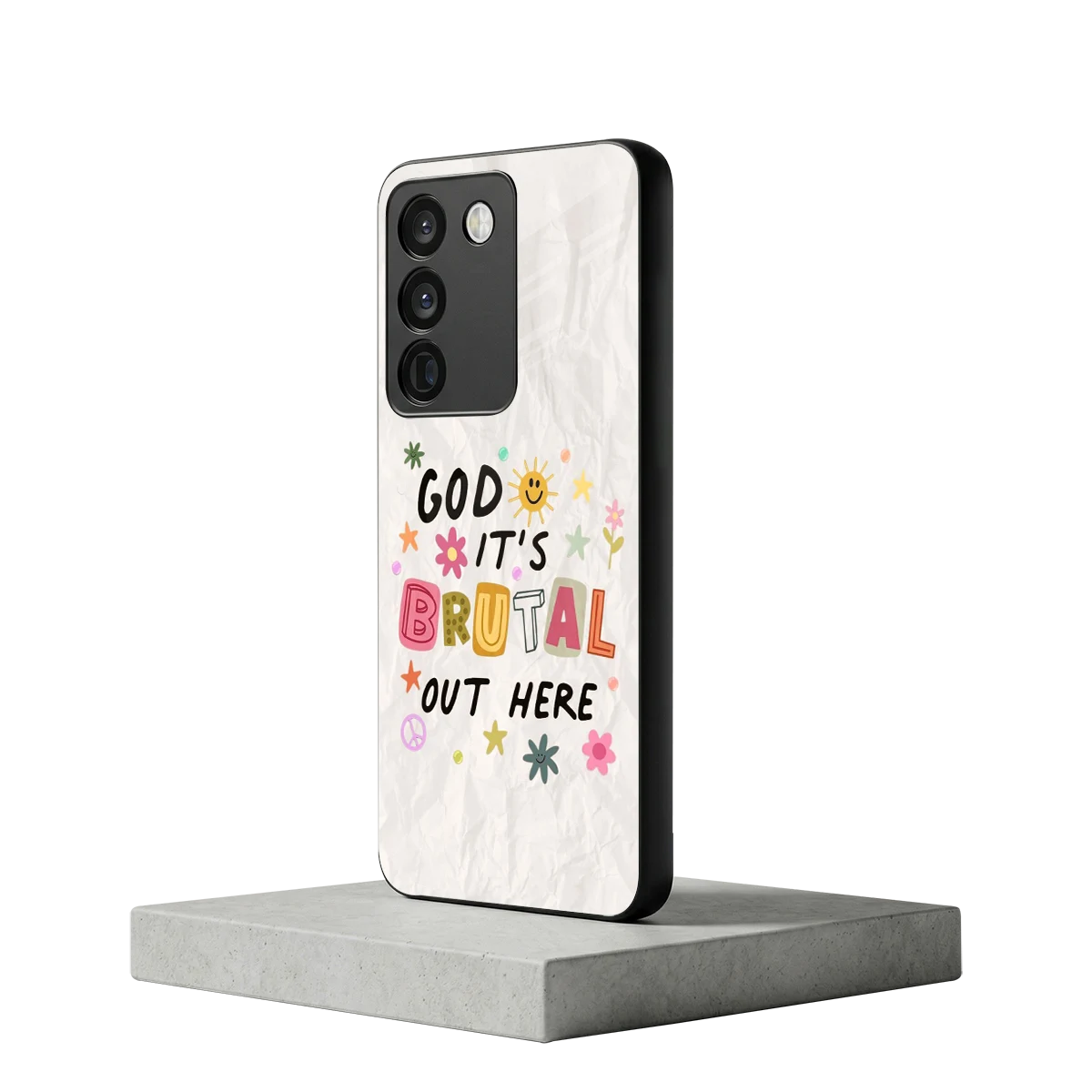It's Brutal Out Here vivo y200 5g mobile cover | shockproof glass phone case