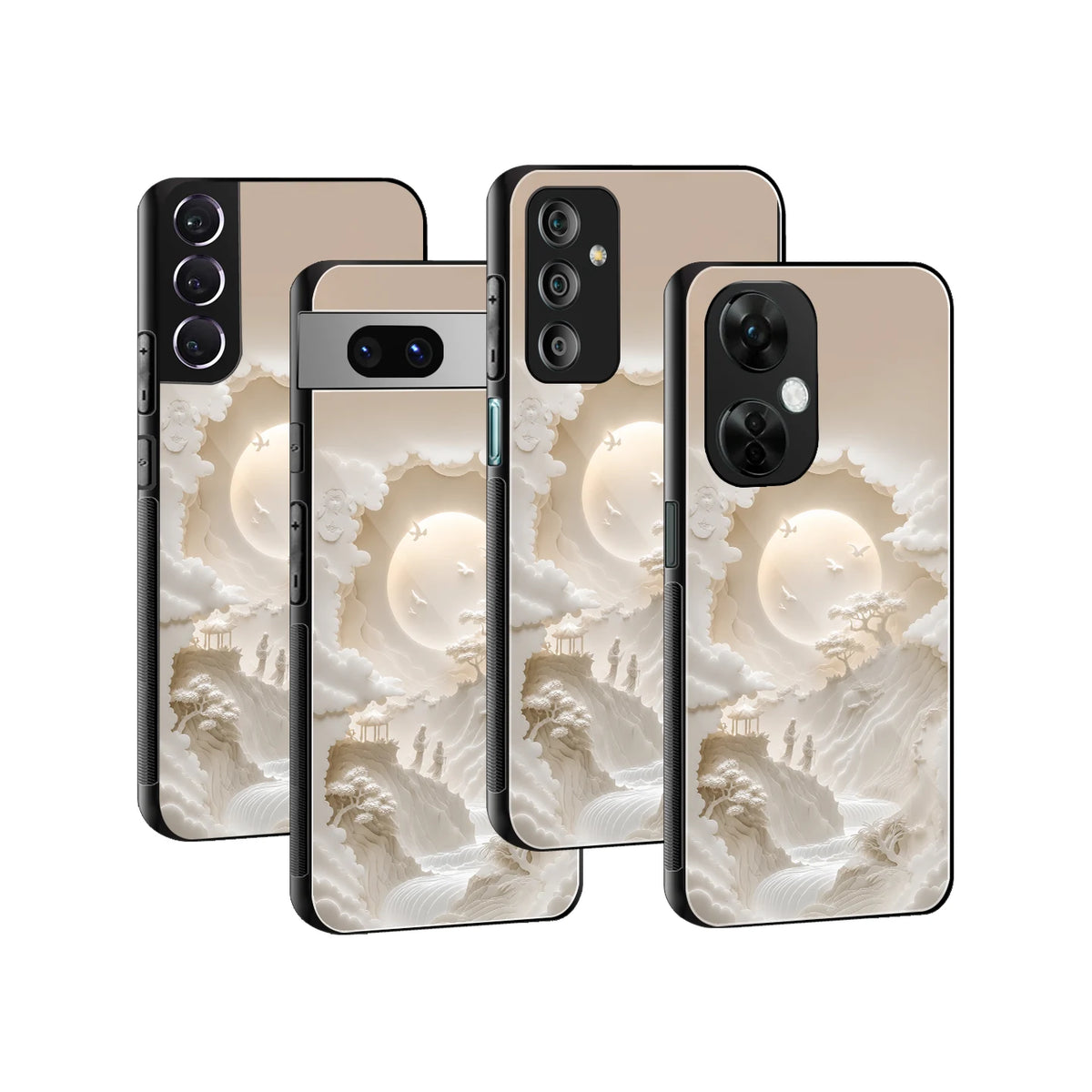 Stylish Glass Back Case for All Smartphones iPhone, Samsung, OnePlus, Pixel, Redmi, Oppo, Vivo, Motorola