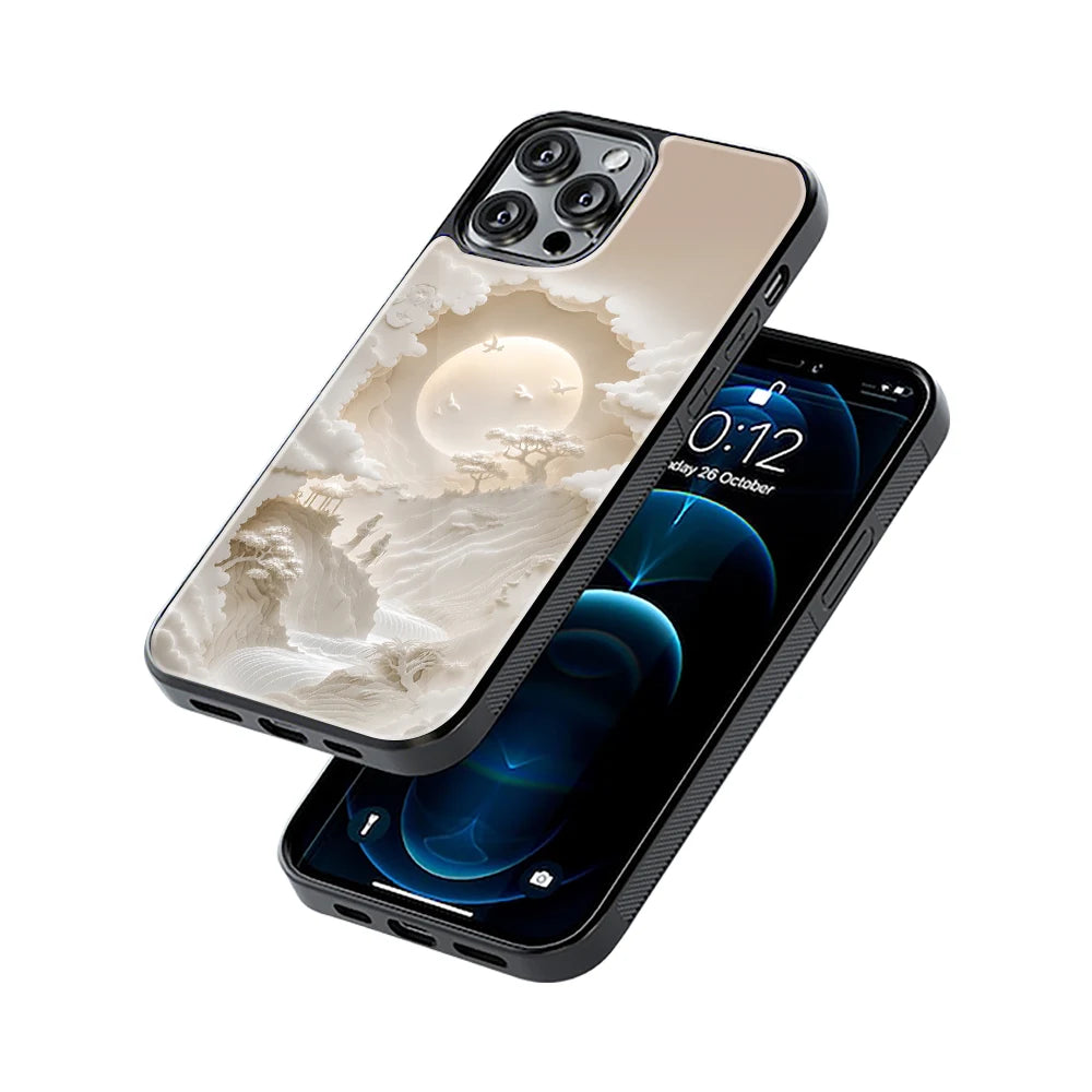 Protective Glass Back Phone Case Compatible with iPhone, Samsung, OnePlus, Pixel & More