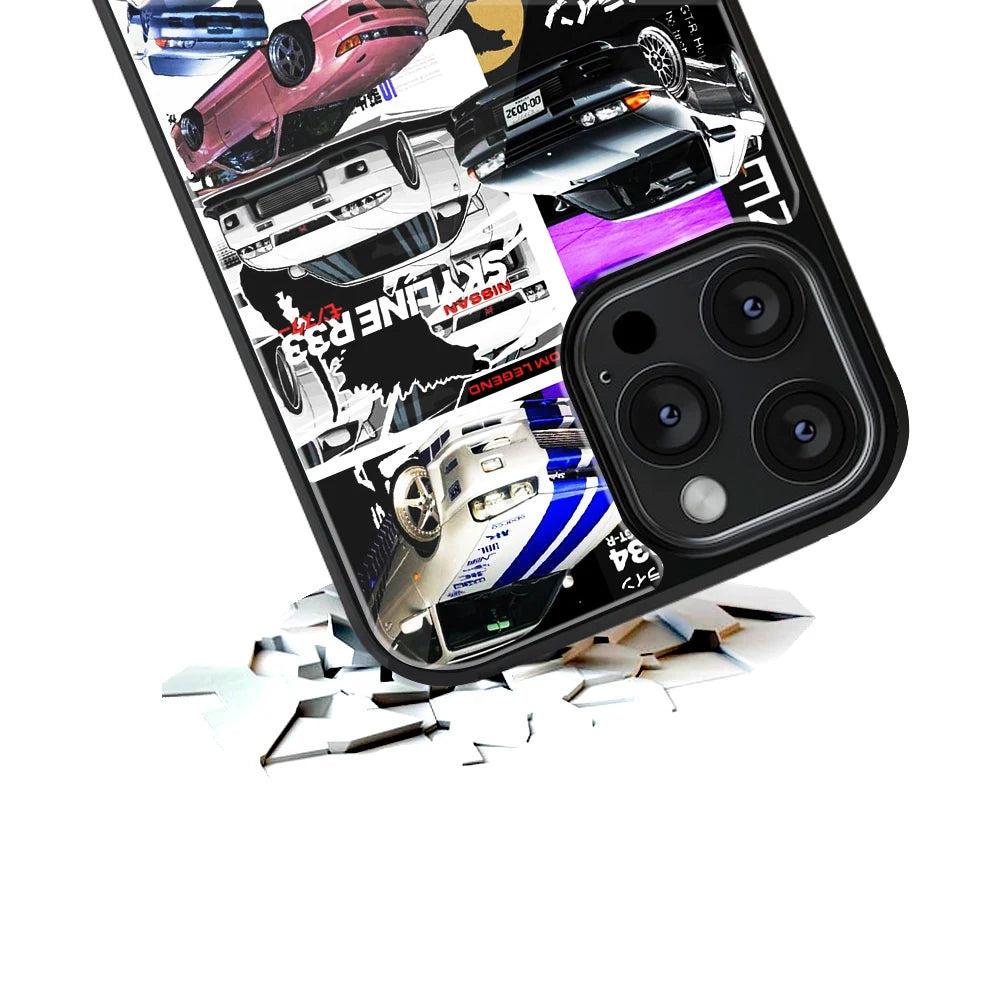Durable Glass Back Mobile Case for iPhone, Samsung, OnePlus, Google Pixel, Redmi, Vivo, Oppo