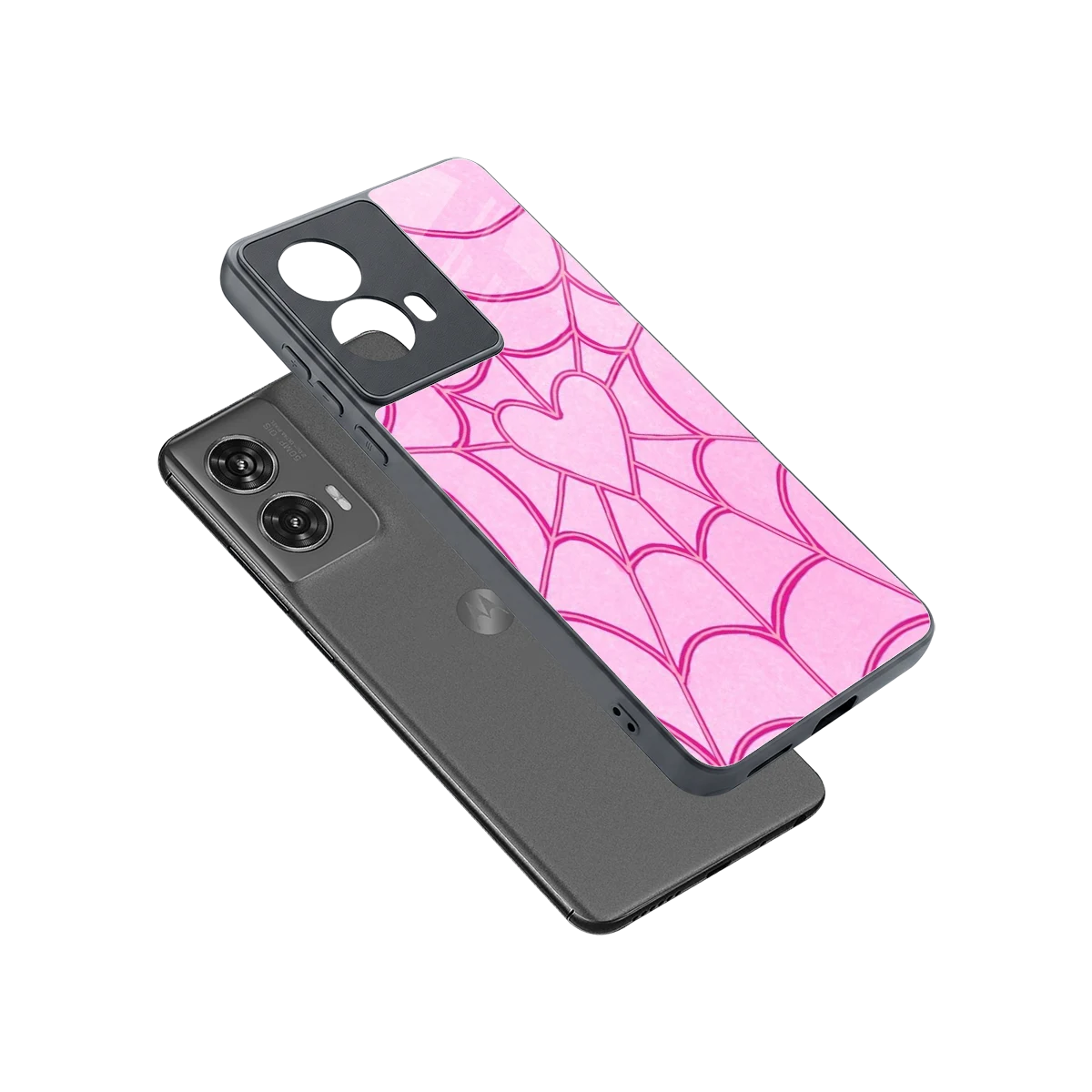 Jelly Bean sleek motorola edge 50 fusion cover with tempered glass back and TPU edges