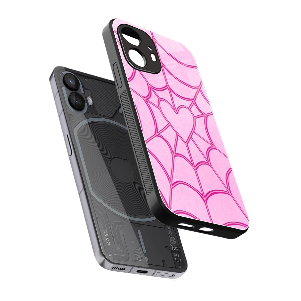 Jelly Bean sleek nothing phone 2 cover with tempered glass back and TPU edges