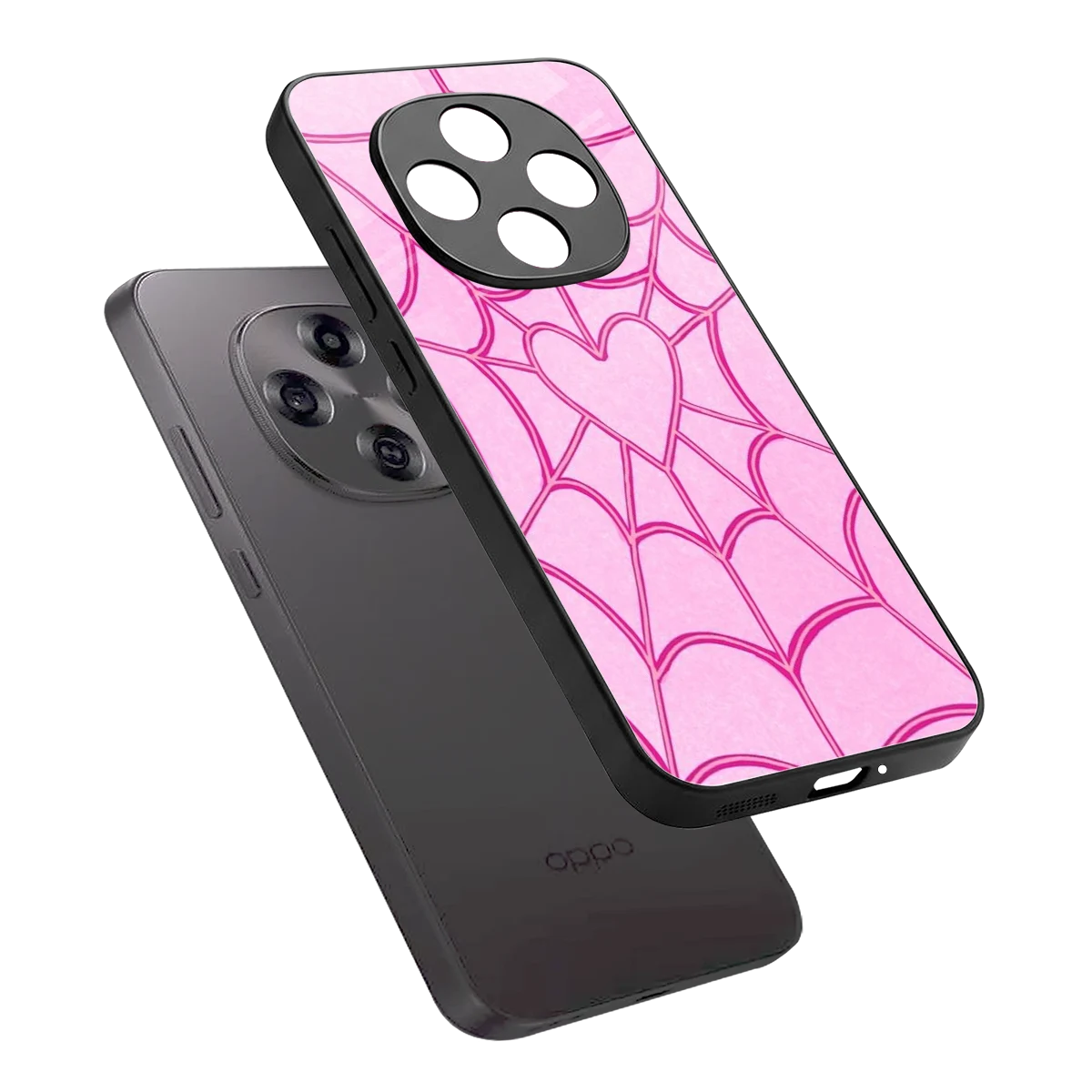 Jelly Bean sleek oppo f31 pro 5g cover with tempered glass back and TPU edges