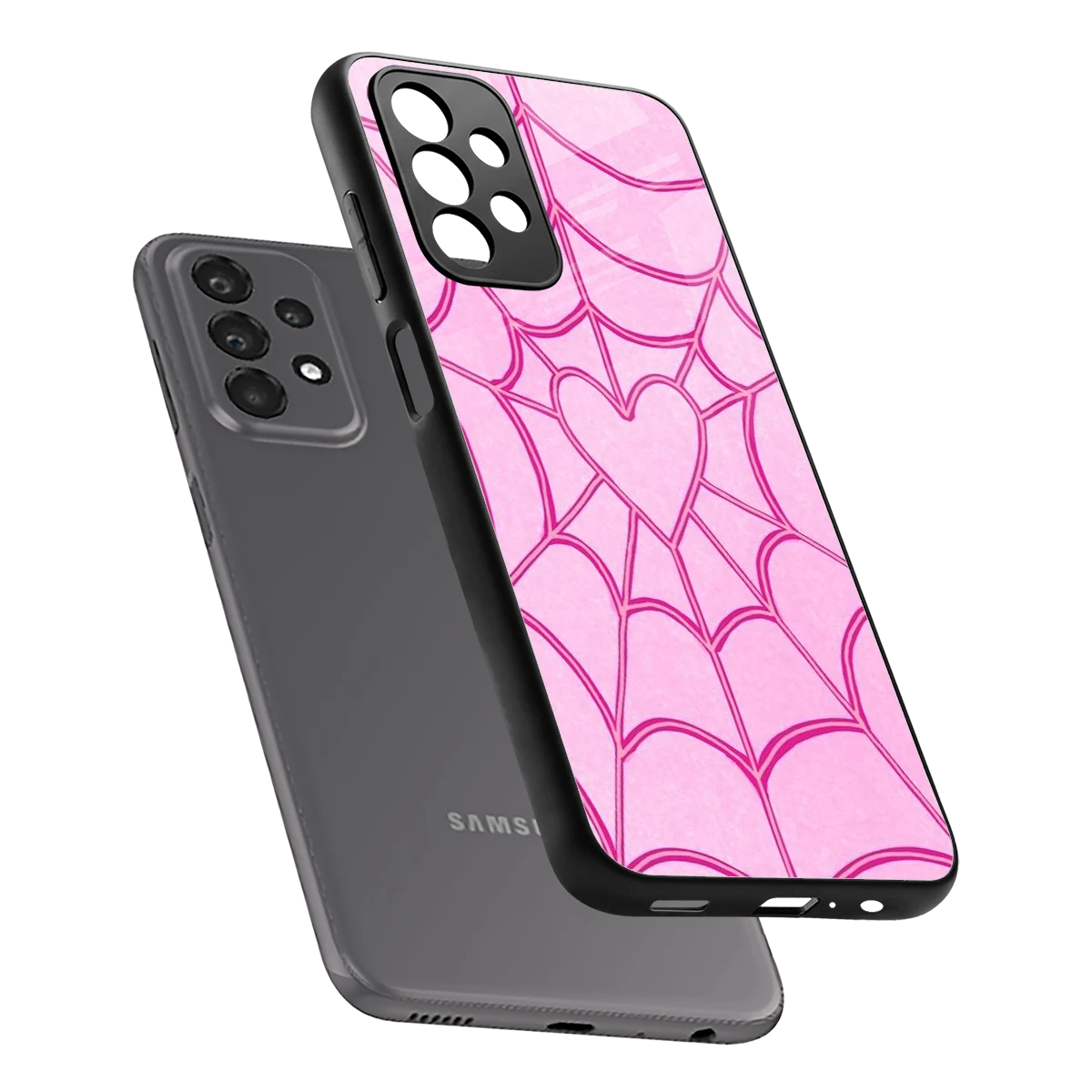 Jelly Bean sleek samsung galaxy a23 cover with tempered glass back and TPU edges
