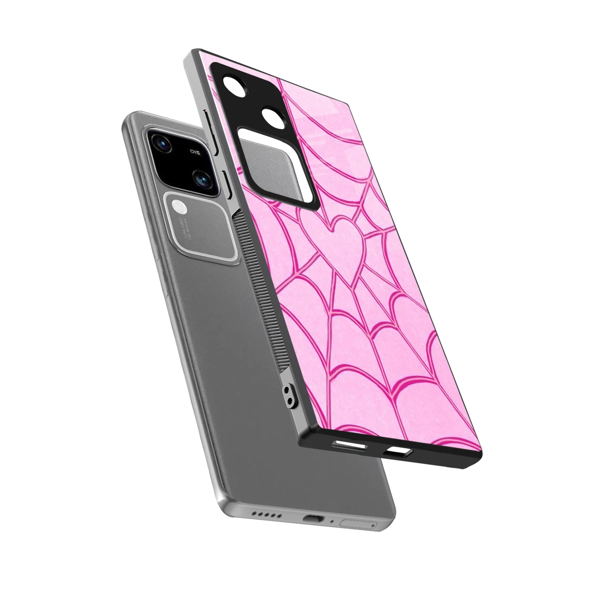 Jelly Bean sleek vivo v30 cover with tempered glass back and TPU edges