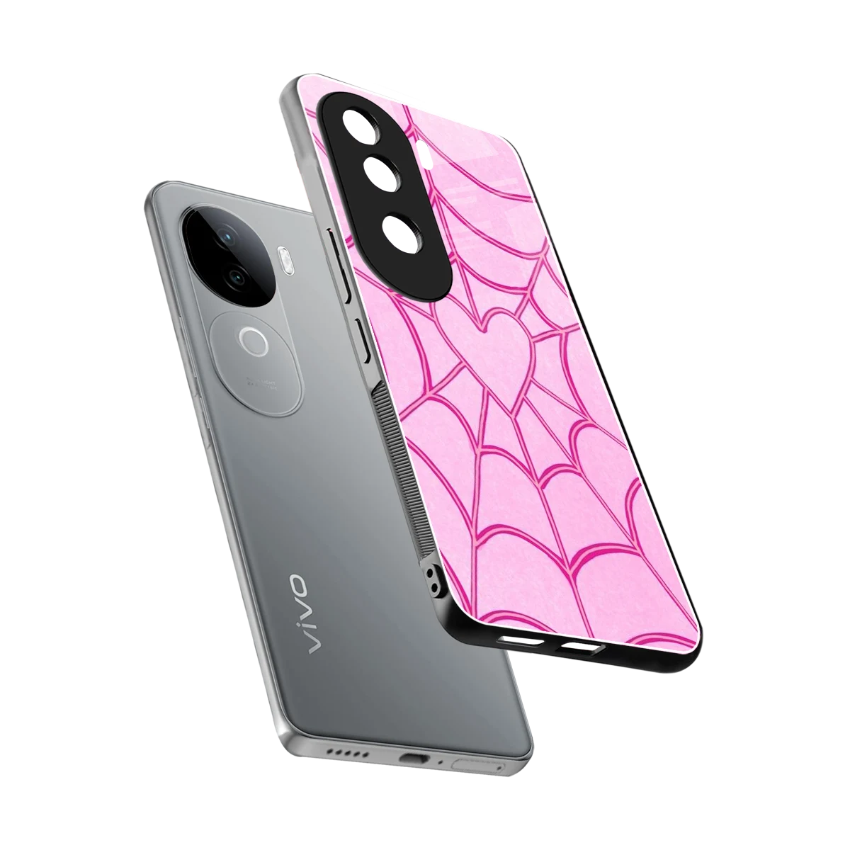 Jelly Bean sleek vivo v40e cover with tempered glass back and TPU edges