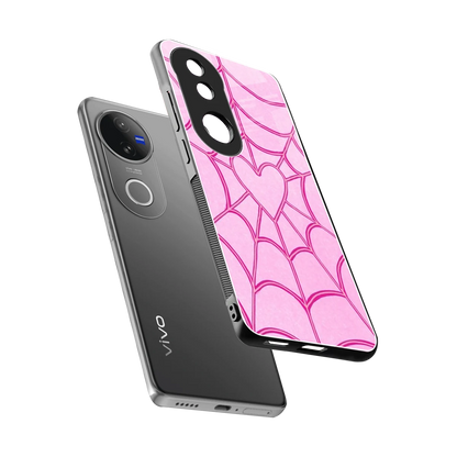 Jelly Bean sleek vivo v50 cover with tempered glass back and TPU edges