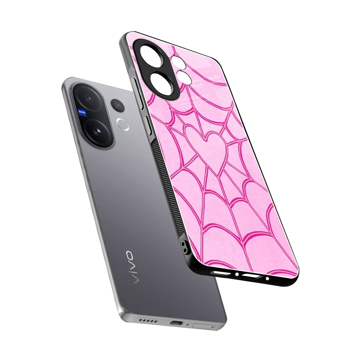Jelly Bean sleek vivo v60 cover with tempered glass back and TPU edges