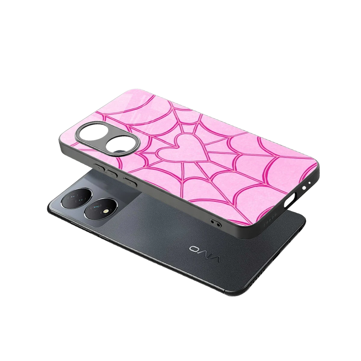 Jelly Bean sleek Vivo-y100 cover with tempered glass back and TPU edges