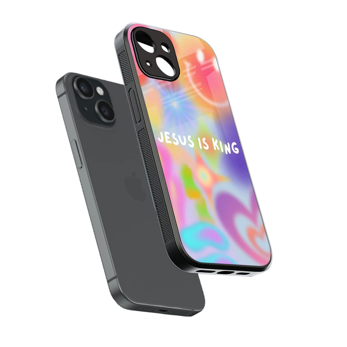 Jesus Is King sleek iphone 13 mini cover with tempered glass back and TPU edges